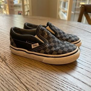 Vans Slip On V Black/Gray Checkered - Toddler size 7